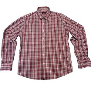 Untuckit Men's Medium Plaid Shirt 100% Cotton Button-Up Long Sleeve Casual